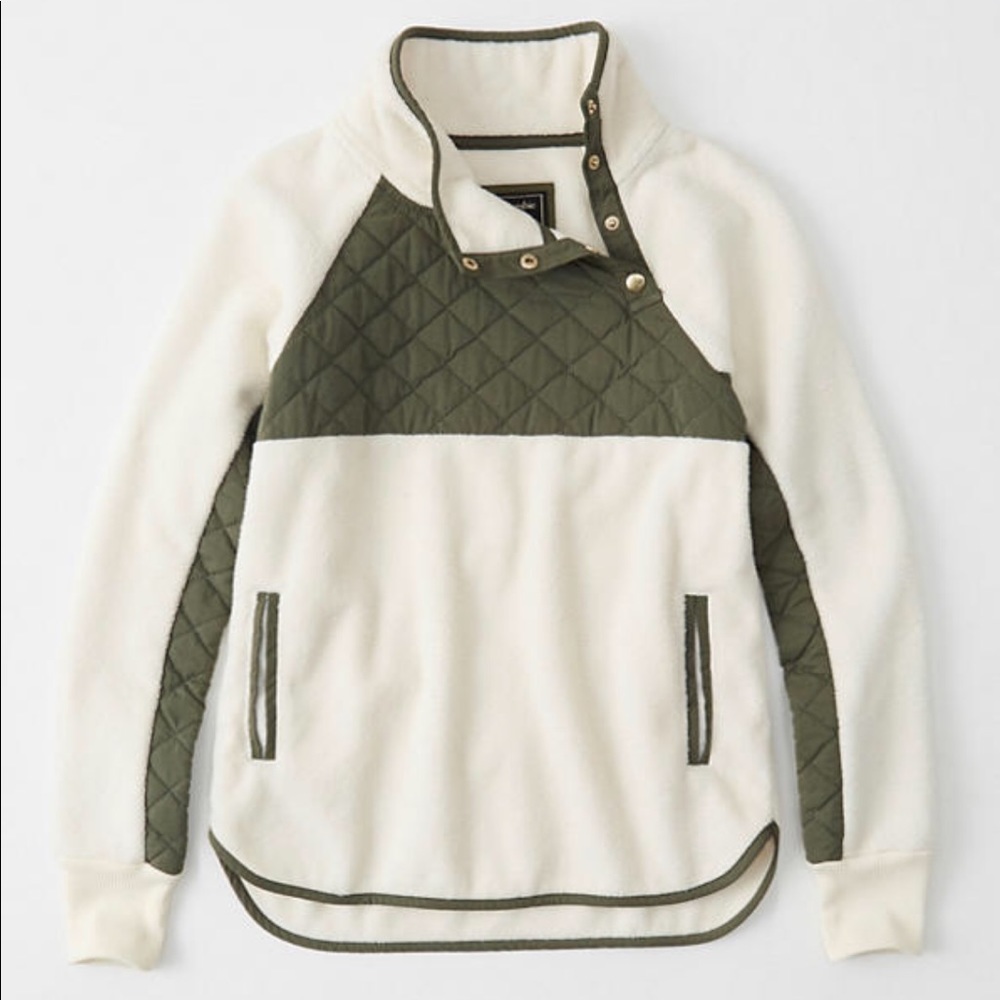 Abercrombie ASYMMETRICAL SNAP-UP FLEECE